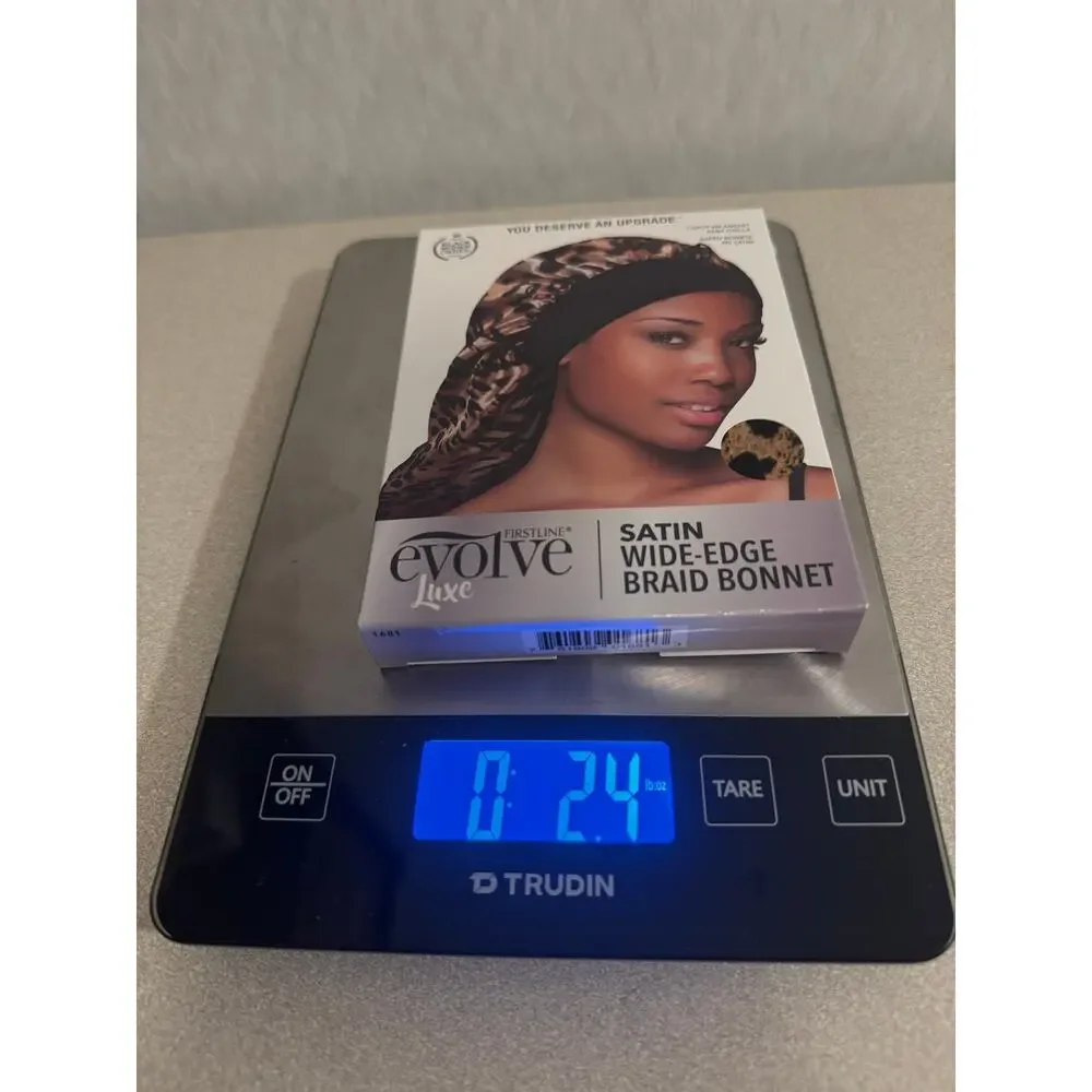 Evolve Luxe Satin Wide Edge Braid Bonnet Leopard Print Night Hair Care Cap